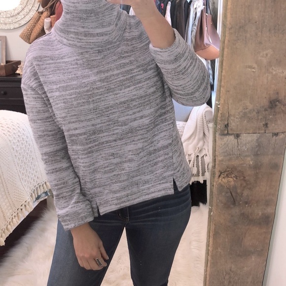 Anthropologie Saturday Sunday small heather lavender mock turtleneck swe… - Picture 3 of 8